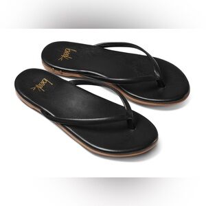 Beek Black Leather flip flop sunbird Sandals